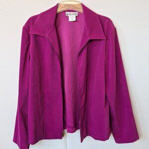 **3/$15 Briggs Magenta Faux Suede Zip-up Blazer